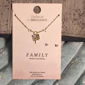 Brilliance Gold Family Tree Necklace Set